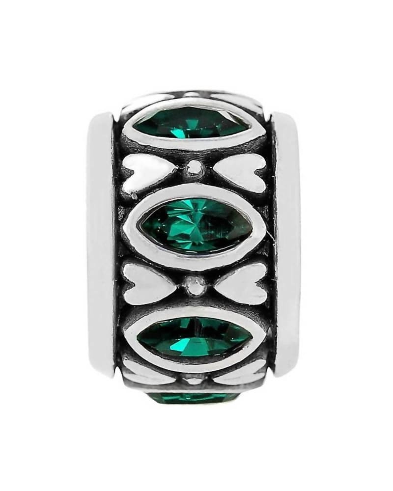 Front of a size O/S Marquesa Emerald Spacer in Green in Green by Brighton. | dia_product_style_image_id:329354